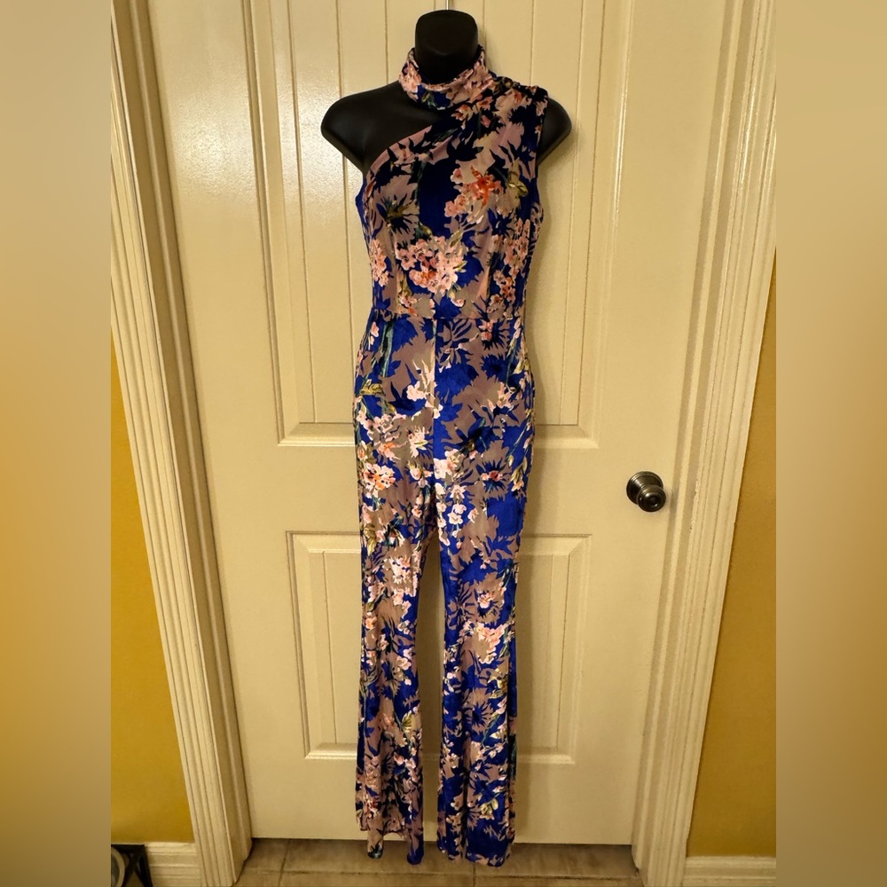 NWT Nasty Gal in your dreams velvet floral Jumpsuit size 02